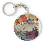Couple in a Christmas Sleigh, Love and Romance Keychain
