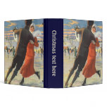 Couple in Love Ice Skating on Christmas Day Binder