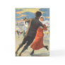 Couple in Love Ice Skating on Christmas Day Card