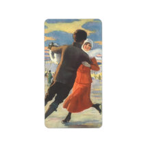 Couple in Love Ice Skating on Christmas Day Personalized Address Labels