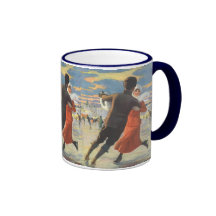 Couple in Love Ice Skating on Christmas Day Mug