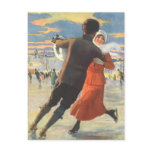 Couple in Love Ice Skating on Christmas Day Post Cards