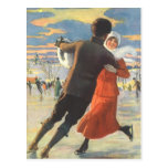 Couple in Love Ice Skating on Christmas Day Post Cards