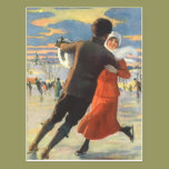 Couple in Love Ice Skating on Christmas Day postcards