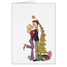 Couple Kissing Holiday Card