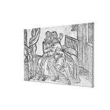 Couple Kissing, illustration 'Roxburghe Ballads' Canvas Prints