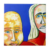 Couple on Beach Tiles