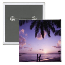 Couple on beach, Windjammer Landing, St. Lucia Pins