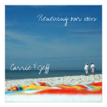 Couple on the Sandy Beach Custom Invites