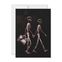 Couple Travelling X-Ray Skeletons - Red