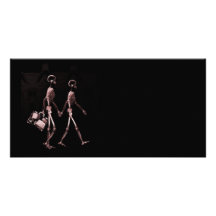 Couple Travelling X-Ray Skeletons - Red Photo Card Template
