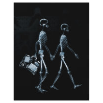 Couple Travelling X-Ray Vision Skeletons - Blue