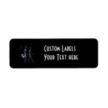 Couple Travelling X-Ray Vision Skeletons - Blue Return Address Labels