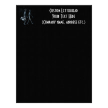 Couple Travelling X-Ray Vision Skeletons - Blue Letterhead Template