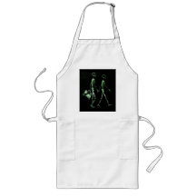 Couple Travelling X-Ray Vision Skeletons - Green Apron