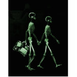 Couple Travelling X-Ray Vision Skeletons - Green Photo Cut Out