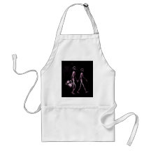 Couple Travelling X-Ray Vision Skeletons - Pink Apron