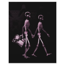 Couple Travelling X-Ray Vision Skeletons - Pink