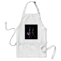 Couple Travelling X-Ray Vision Skeletons - Purple Apron