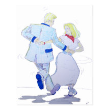 Couples bidons modernes de bande dessinée de Ceroc Cartes Postales