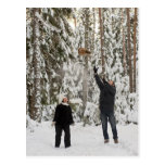 Couples dans la forêt carte postale