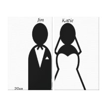 Couples de mariage d'icône toile tendue sur châssis