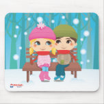Couples d'hiver tapis de souris