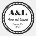 Couple's Initials, Wedding Favour Seal, Black Whit stickers