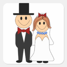 Couples mignons de mariage adhésifs