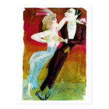 Couples modernes de danse par Otto Dix Cartes Postales