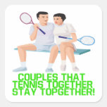 Couples That Tennis Together Square Stickers