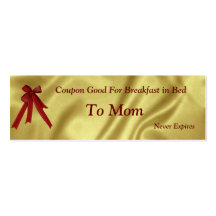 Coupon Christmas For Mom Breakfast in Bed Business Cards
