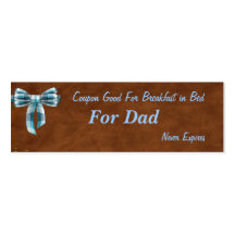 Coupon For Dad,Breakfast In Bed Christmas Tag Business Cards