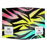 Coupon Organizer - Neon Zebra Print Vinyl Binder