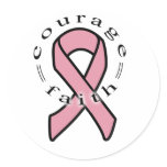 Courage and Faith Round Stickers