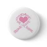 Courage breast cancer ribbon pinback button
