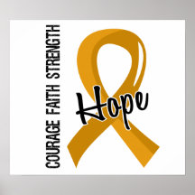 Courage Faith Hope 5 Appendix Cancer Print