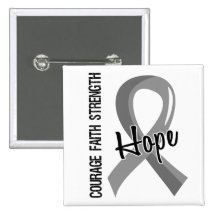 Courage Faith Hope 5 Brain Cancer Button