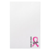 Courage Faith Hope 5 Breast Cancer Custom Stationery