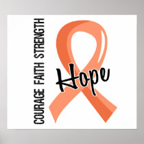 Courage Faith Hope 5 Endometrial Cancer Poster