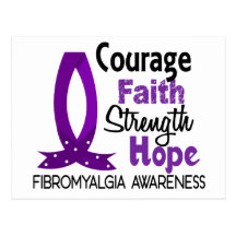 Courage Faith Strength Hope Fibromyalgia Postcards