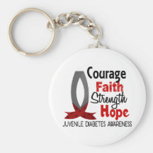 Courage Faith Strength Hope Juvenile Diabetes Key Chains