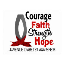 Courage Faith Strength Hope Juvenile Diabetes Post Cards
