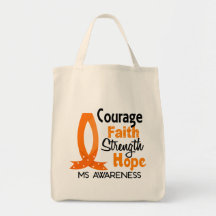 Courage Faith Strength Hope MS Canvas Bag