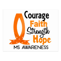 Courage Faith Strength Hope MS Postcard