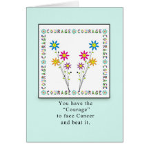 Courage Flowers in Square-Cancer Greeting Cards