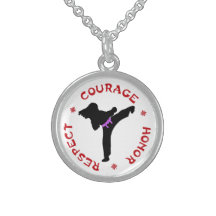 Courage Honour Respect Silver Ladies Necklace