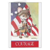 Courage mouse greeting card