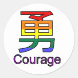 Courage Round Stickers