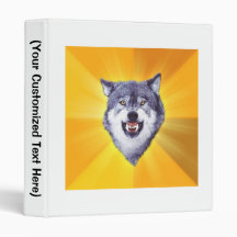 Courage Wolf Advice Animal Meme 3 Ring Binders
